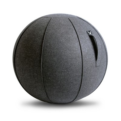 Vivora Luno MAX Classic Series 75 Cm Circumference Luxury Felt Sitting and Fitness Ball Chair with Handle, Anthracite