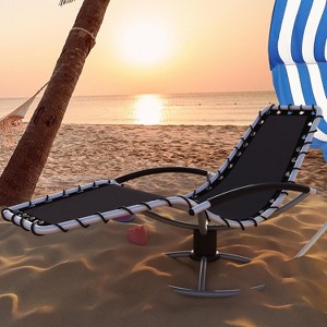 360° Rotating Outdoor Chaise Lounge Chair, S-Shaped Recliner with Quick-Dry Textilene, Ergonomic Rocker for Patio, Lawn, Pool - 1 of 4