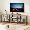 TV Stand with 4 Open Storage Shelves, Corner Entertainment Center with Power Outlet - 3 of 4