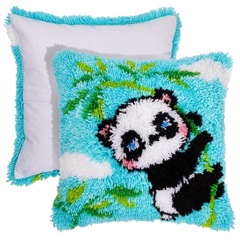 Bright Creations 5-Piece Panda Latch Rug Hooking Kits for Adults Kids Beginners, DIY Crafts, 16 x 16 in