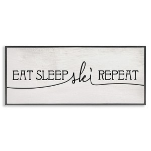 Stupell Industries Eat Sleep Ski Repeat Phrase, 24" x 10" - 1 of 4