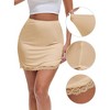 INSPIRE CHIC Women's Modal Curved Slit Lined Lace Trim Half Slip High Waist Underskirt - 3 of 4