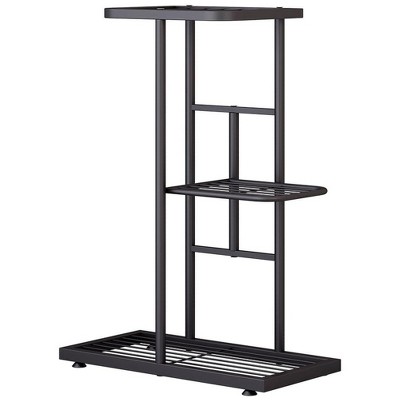 3-Tier 4-Pot Metal Plant Stand: Heavy-Duty, Rust-Resistant & Multifunctional Storage Rack (Versatile for Courtyards/Gardens/Outdoor Use)