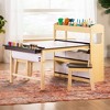 Guidecraft Deluxe Art Center - Natural: Kids Wooden Craft Desk with Shelves, Bins &  Paper Roll | Playroom Toddler Table & Chair Set - 2 of 4