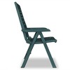 vidaXL Reclining Patio Chairs 2 pcs - Green Plastic, Weather-Resistant & Foldable, Adjustable Backrest, Lightweight & Space Saving - 4 of 4