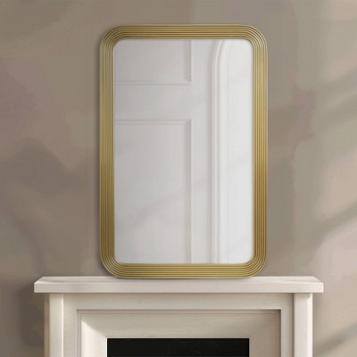 Aurelia Gold Fluted Rectangular Wall Mirror