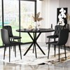 Hooseng 38.5" Round Dining Table Modern Style Kitchen Table With MDF Table Top And X-Shaped Pedestal Metal Legs, Small Bar Table For 2 To 4 People - 4 of 4
