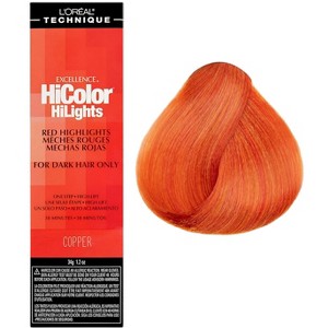 L'oreal Technique Excellence HiColor HiLights Red Highlights for Dark Hair Only - COPPER | Loreal Haircolor Dye Hair Color - 1 of 3