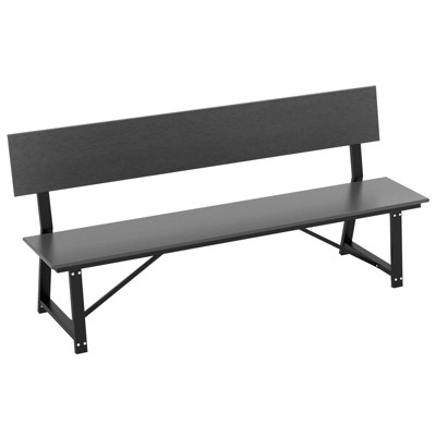 Tangkula Patio 4-Person Bench 72 Inch Extra Long Bench w/ All-Weather HDPE Seat & Back Heavy-Duty Metal Support for 1100 lbs Max Load 4-Seat Outdoor Chair for Yard Garden Porch