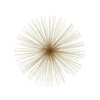 Olivia & May Metal Starburst 3D Wall Decor Gold: Iron Vertical Sculpture, Contemporary Style, Spot Clean