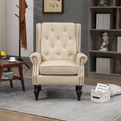 Ridstar Upholstered Modern Soft Accent & Armchair With Solid Wood Leg For Drawing Room,Study Room And Bedroom