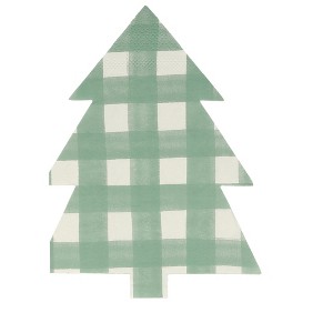 Meri Meri Green Gingham Tree Napkins (Pack of 16) - 1 of 3