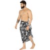 HAPPY BAY Men's Sarong Swim Beach Cover Ups Wraps One Size Tropical Black - 2 of 4