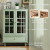 Lirago Minimalist Buffet Cabinet with Double Glass Doors and Drawer-Mint Green Modern Sideboard for Living/Dining - 3 of 4