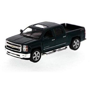 KiNSMART 2014 Chevrolet Silverado LTZ Crew Cab 4x4 1:46 Scale 5" Die Cast Metal Model Pick-up Truck Toy (Green) - 1 of 2