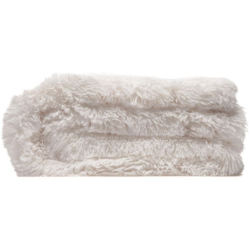 Chanasya Solid Faux Long Fur Fuzzy Throw Blanket, 4 of 9