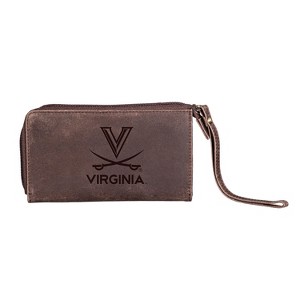 Evergreen NCAA Virginia Cavaliers Brown Leather Women's Wristlet Wallet Officially Licensed with Gift Box - 1 of 1