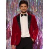 Lars Amadeus Men's One Button Party Prom Tuxedo Velvet Suit Blazer - 3 of 4