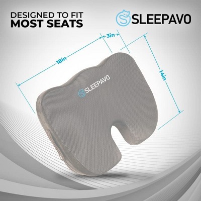 Gray Memory Foam Cooling Gel Seat Cushion for Office and Car