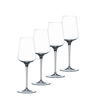 Nachtmann ViNOVA White – Set of 4 Lead-Free 12.8 oz Crystal Stemware, Tall Elegant Glassware for Enhancing Aromas & Flavors, Ideal for Dining