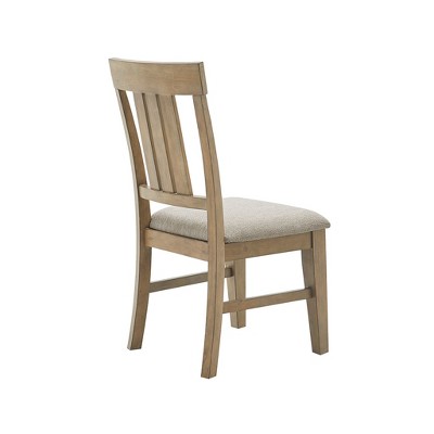 Gray Upholstered Linen Side Chair with Pinewood Frame, Set of 2