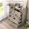 5-Drawer Dresser for Bedroom, Modern Tall Dresser Organizer with Storage Drawers, Sturdy Wooden Chest for Entryway, Hallway, Home Office - 4 of 4