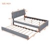 Queen/Full/Twin Size Teddy Fleece Upholstered Platform Bed with Trundle Bed and LED Lights-ModernLuxe - 3 of 4