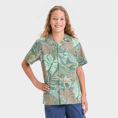 Boys' Short Sleeve Woven Button-Down Shirt - art class™