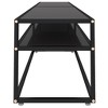 vidaXL TV Stand Black 86.6 in.x15.7 in.x15.9 in. Tempered Glass - 4 of 4