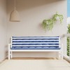 vidaXL Bench Cushion Water Repellent Outdoor Seat Cushion Pad Oxford Fabric - Blue and white 78.7" - 2 of 4