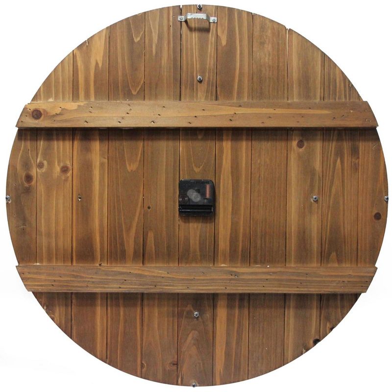 23" Wine Barrel Wood/Metal Wall Clock - Infinity Instruments, 3 of 8