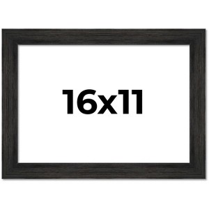 PosterPalooza | 16x11 Wide Barnwood Picture Frame, UV Acrylic, 6 Finishes - Grey, Brown, White, and Black - 1 of 4