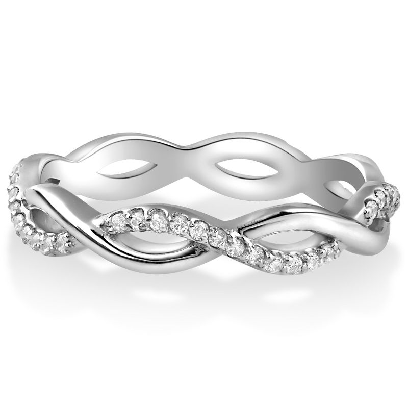 Pompeii3 1/3cttw Diamond Infinity Eternity Wedding Ring Stackable 14k White Gold, 3 of 5