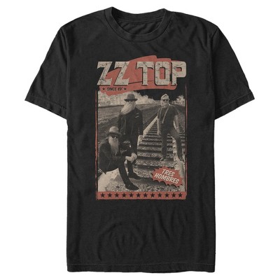 Men's ZZ TOP Tres Hombres Poster T-Shirt - Black - 2X Large