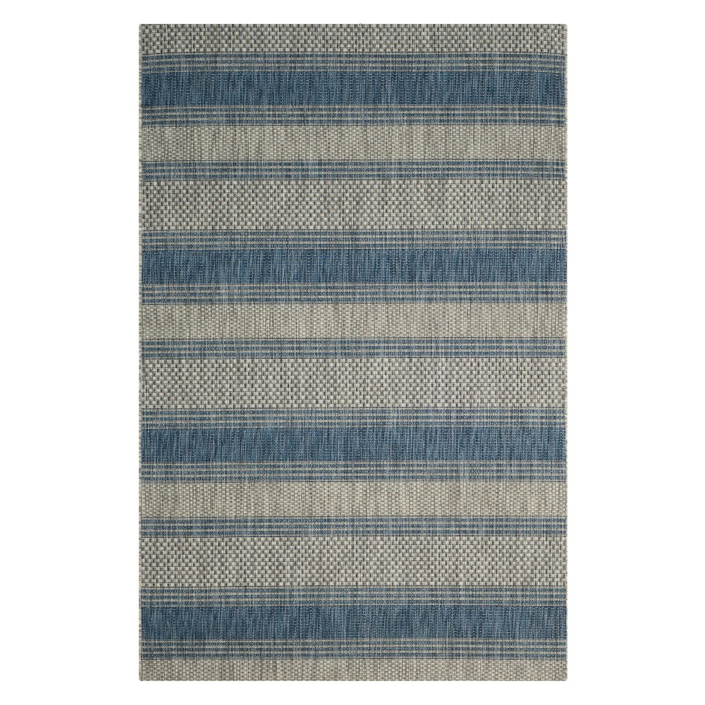 Clara Rectangle 8' X 11' Outdoor Patio Rug - Gray / Navy - Safavieh