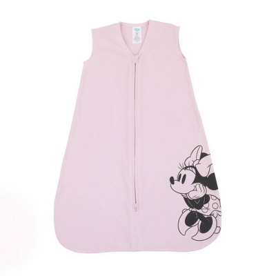 Disney Minnie Mouse 100% Cotton Knit Wearable Blanket - Pink/Black 6-12M