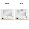 Amanti Art Mirror Makeover Bathroom Mirror Frame Border Kit - Fully Assembled Peel and Stick Frame - Mirror NOT Included - Cabinet White Narrow Trim - 3 of 4