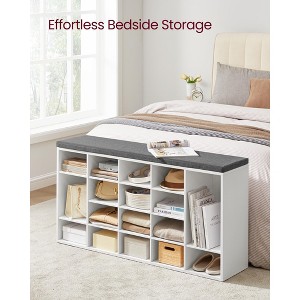 Shoe Storage Bench, Entryway Bench with 20 Compartments & Padded Seat, 300 lb Capacity for Bedroom, Cloud White & Gray - 1 of 4