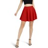 Women's Basic Stretch Flared Skater Skirt - Versatile Casual Mini Skirt for Effortless Style Red - 4 of 4