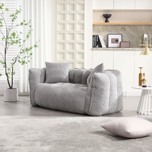 CAVINAS Chenille Bean Bag Chair,Square Lazy Floor Sofa Chair with High Resilience Memory Foam,Cozy Lounge Chair for Living Room - 1 of 4
