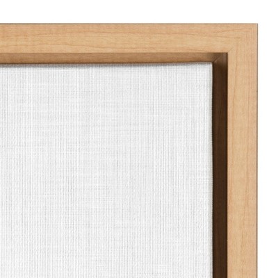 Natural Wood Framed Black and White Baby Calf Canvas Print