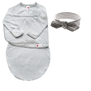 embe Newborn Long Sleeve Swaddle Sack and Bow Headband Set (0-3 months) - 1 of 2