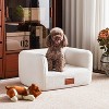ATJafurn 25.6 Inch Faux Shearling Dog Bed Pet Sofa With Leather Nameplate, White Modern Elegant Dog Couch Furniture For Dogs and Cats Under 35lbs - 2 of 4