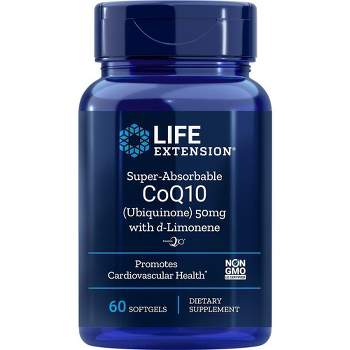 Life Extension Super Absorbable CoQ10 50 mg w/d-Limonene  -  60 Softgel
