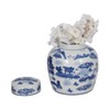 Sagebrook Home 9" Ceramic Round Jar - Blue and White Chinoiserie Temple Design Contemporary Decorative Jar Accent Blue - 2 of 4