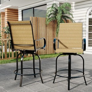 Outdoor Swivel Bar Stools Set of 2, Patio Swivel Bar Stools Chair - 1 of 4