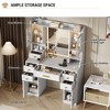 Makeup Vanity Desk - Vanity Desk Dressing Table with Touch Screen Mirror, LED Lights, Charging Station, Storage Cabinet, Drawer for Women Girls - 2 of 4