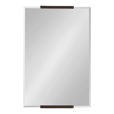 Bronze Frameless Rectangular Wall Mirror with Beveled Edges