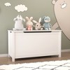 VYNXARIA Kids Wooden Toy Box Storage with Safety Hinged Lid for Ages 2+ (White) - 3 of 4