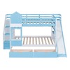 NicBex Full Over Full/Twin over Twin Bunk Bed with 2 Drawers 3 Shelves,Castle Style Loft Bed with Slide for Bedroom,Pink/White/Gray/Blue - 4 of 4